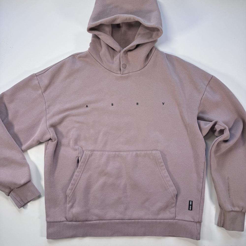 ASRV Logo Pullover Hoodie Sweatshirt Womens‎ Medium Beige DSG-0438